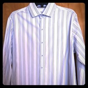 Tasso Elba blue and white dress shirt